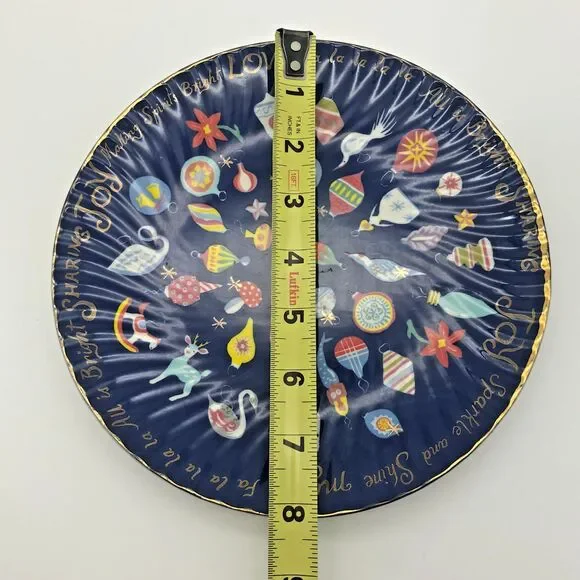 Anthropologie Art of Danielle Kroll Making Spirits Bright Dessert Plate Holiday - Picture 8 of 8